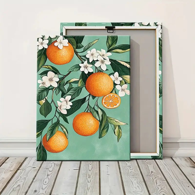 Dakota Fields 30*20,Vibrant Orange Tree Canvas Art With Wooden
